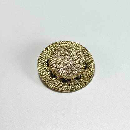 Gold Hat-Shaped Brooch