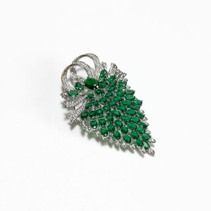 Dazzling Green Diamond Grape Brooch