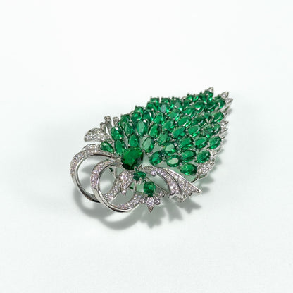 Dazzling Green Diamond Grape Brooch