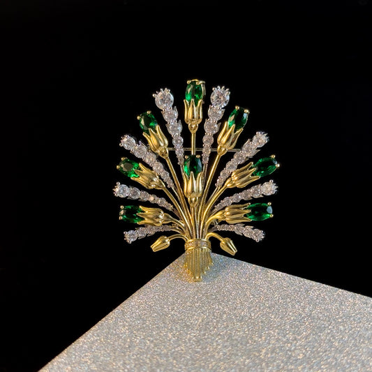 Green Bouquet Brooch