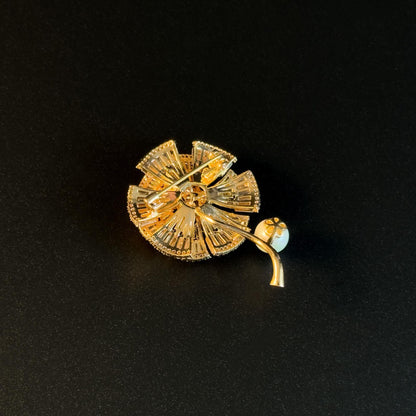 Gold Flower Brooch