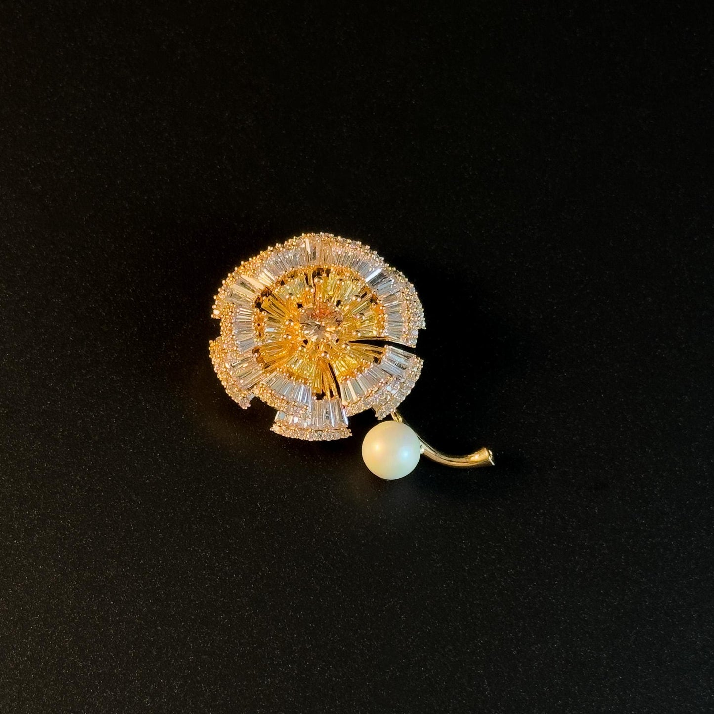 Gold Flower Brooch