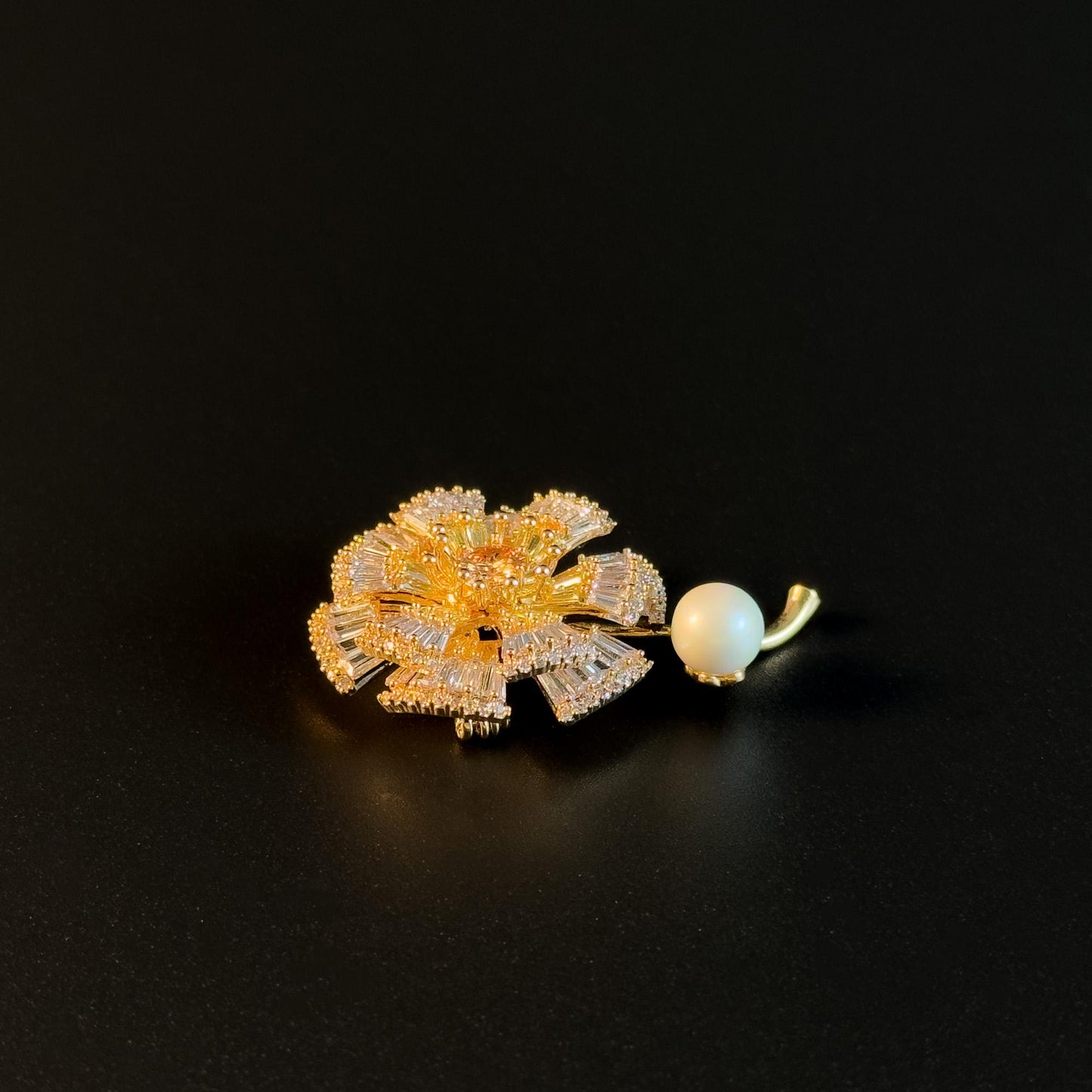 Gold Flower Brooch