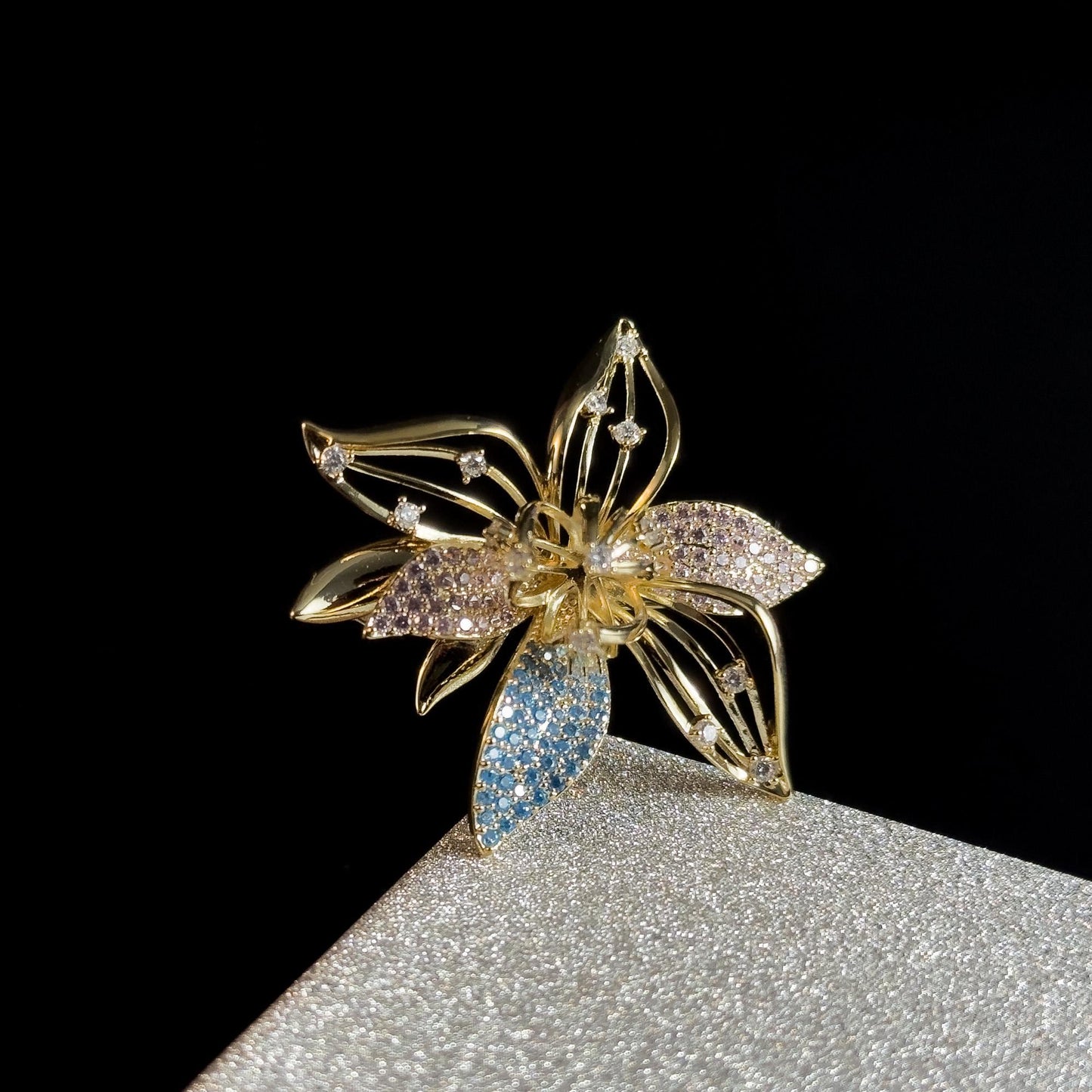 Rhinestone Flower Brooch