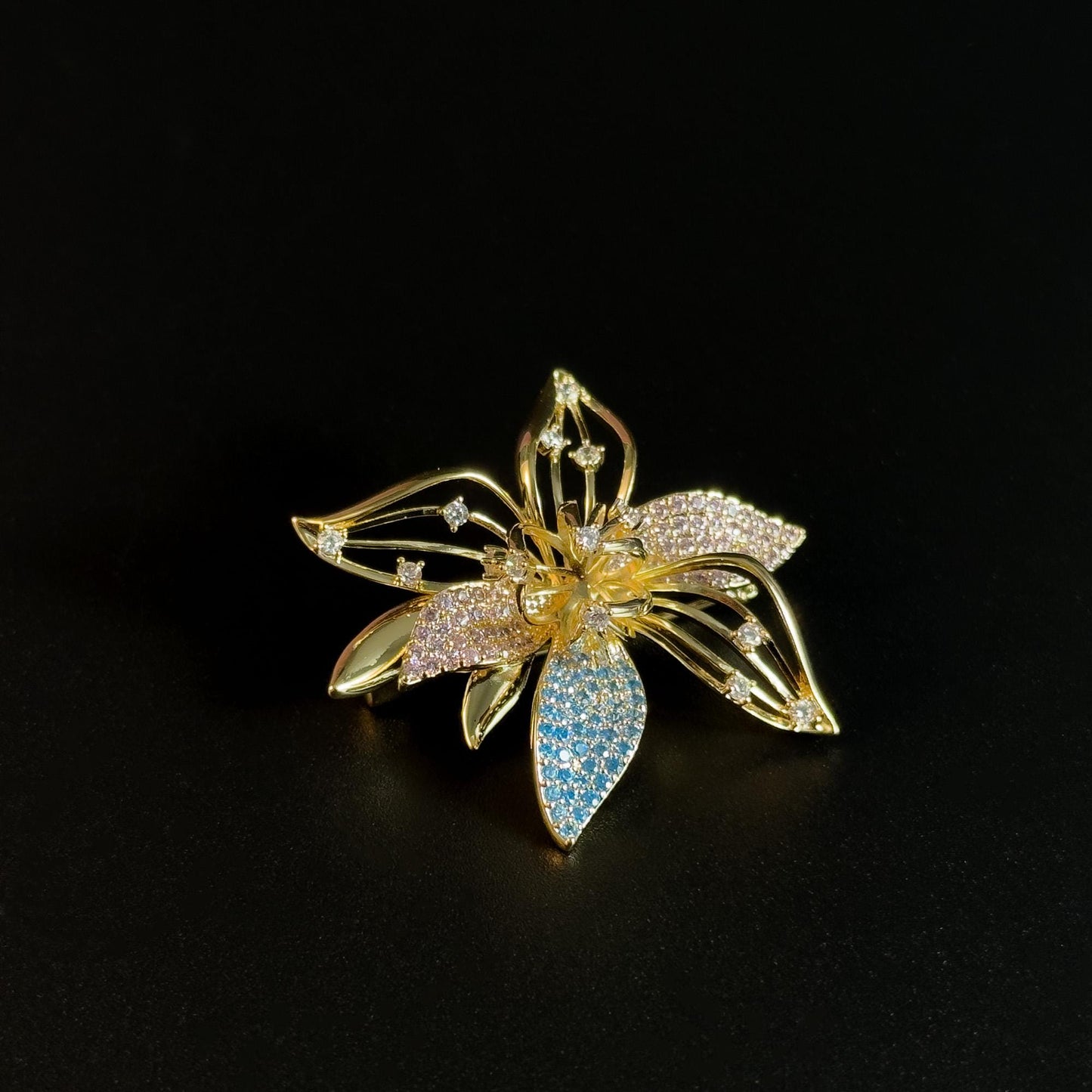 Rhinestone Flower Brooch