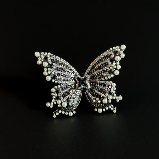 Black Butterfly-Shaped Brooch