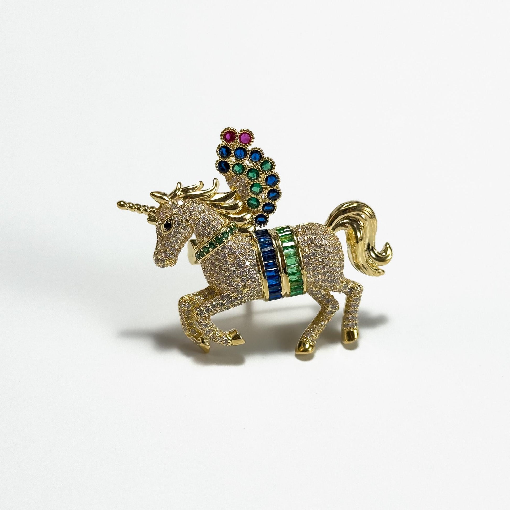Gold Unicorn Brooch