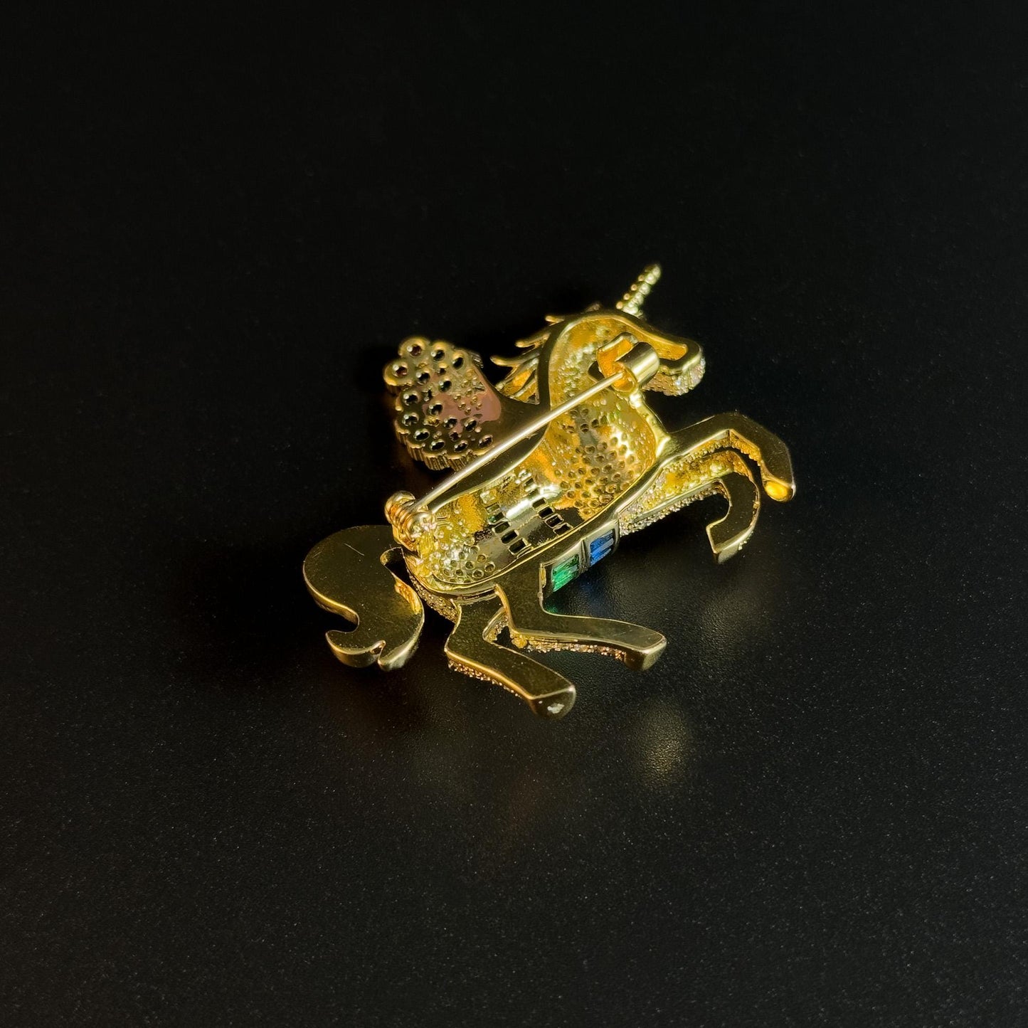 Gold Unicorn Brooch