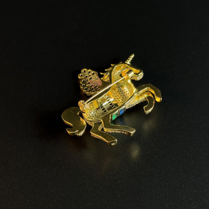 Gold Unicorn Brooch