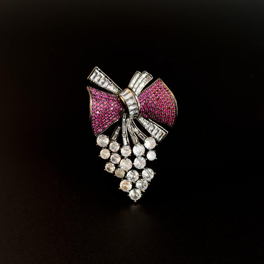 Two-Tone Bow Brooch
