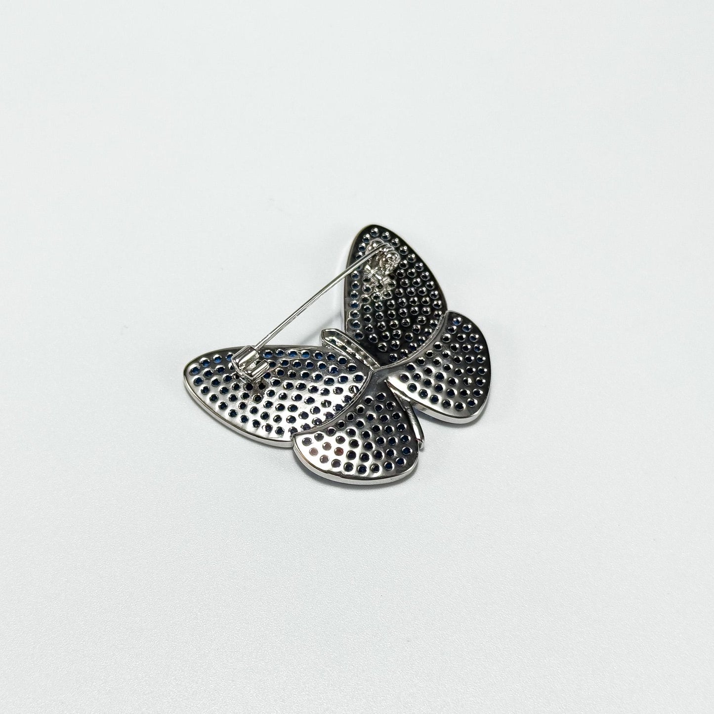 Blue Rhinestone Butterfly Brooch