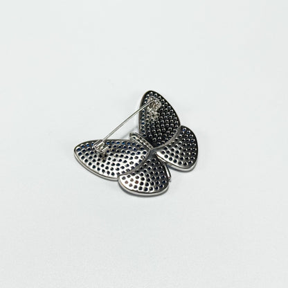 Blue Rhinestone Butterfly Brooch
