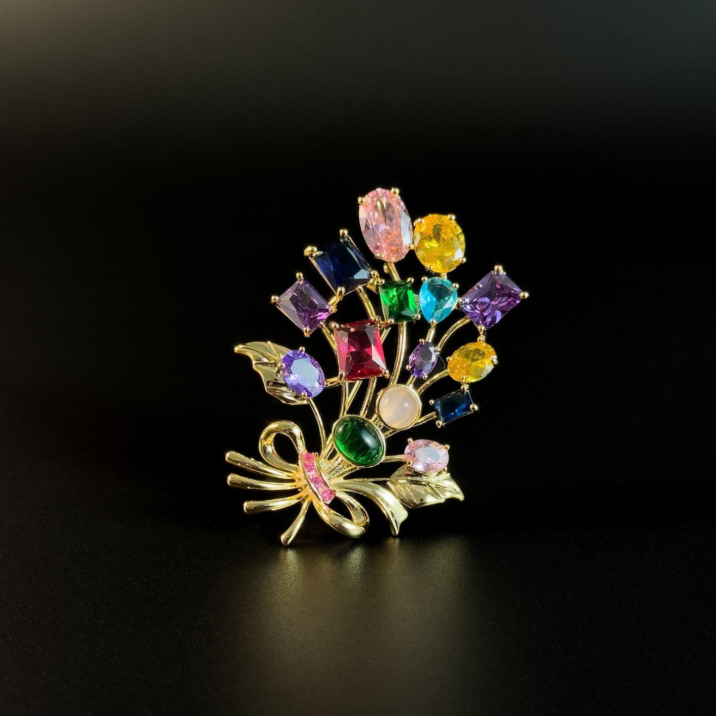 Rhinestone Resin Bouquet Brooch
