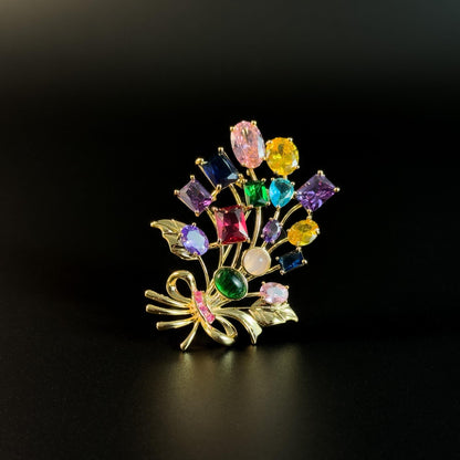 Rhinestone Resin Bouquet Brooch