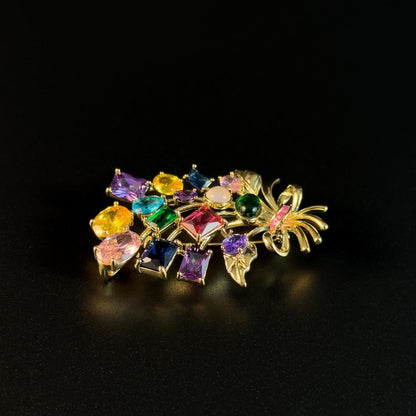 Rhinestone Resin Bouquet Brooch