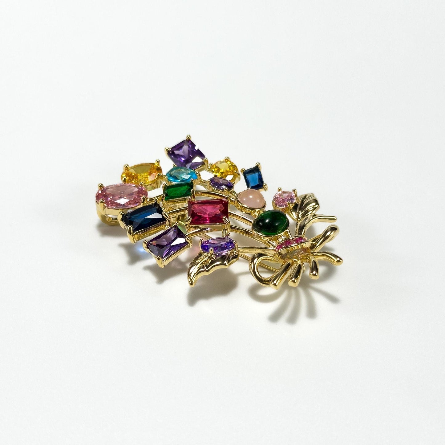 Rhinestone Resin Bouquet Brooch