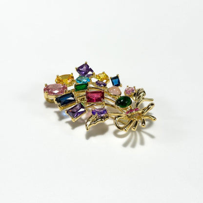 Rhinestone Resin Bouquet Brooch
