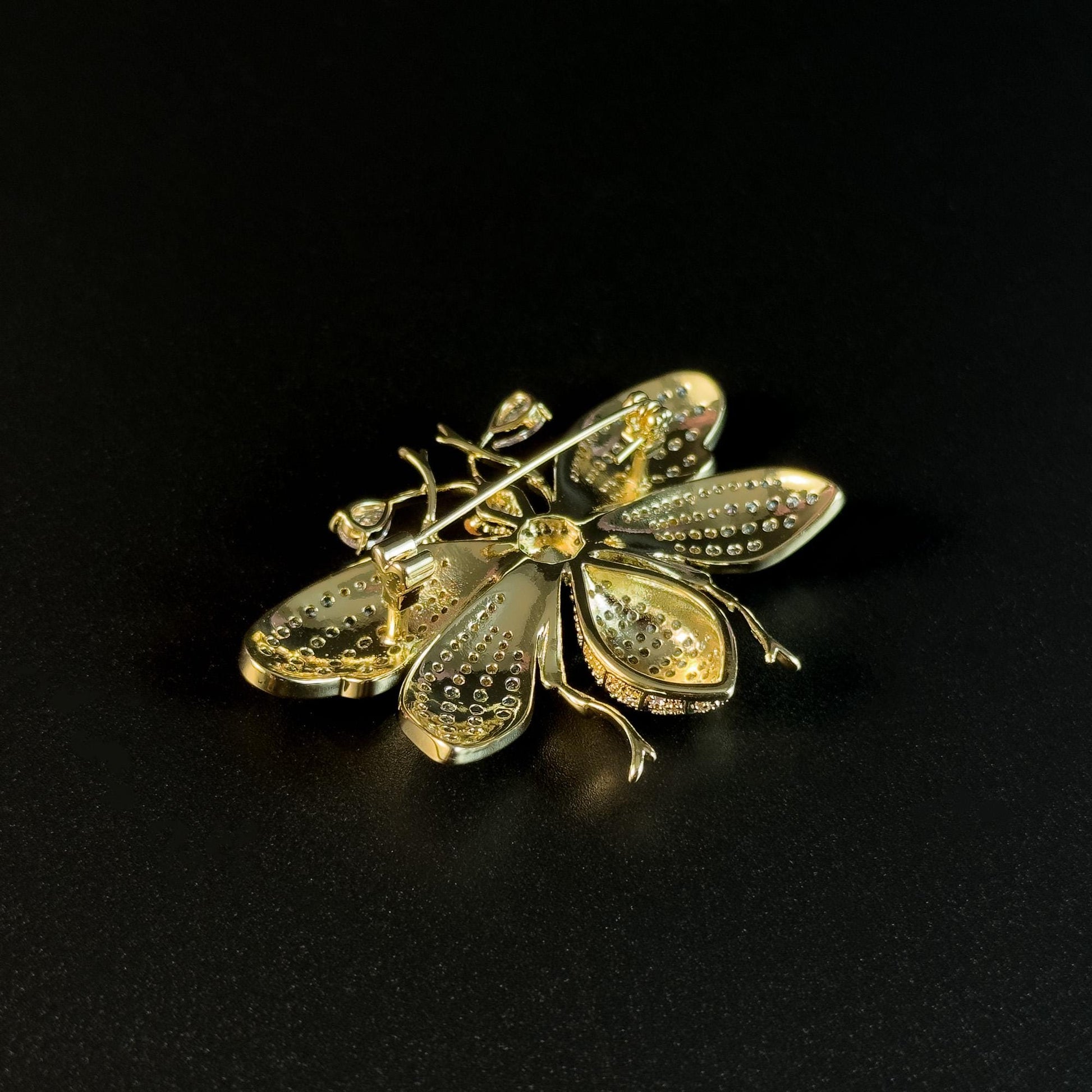 Blue and Gold Bee Brooch