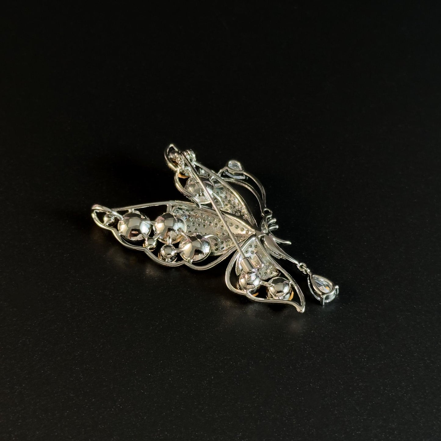 Blue Butterfly-Shaped Brooch
