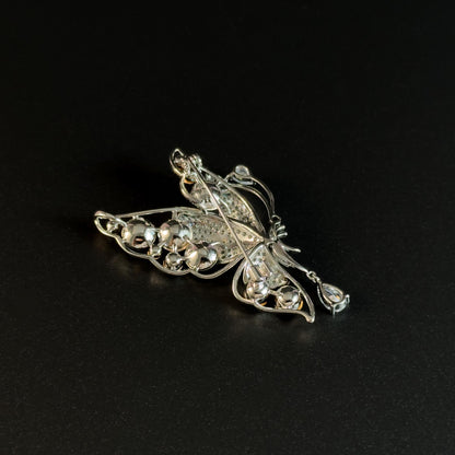 Blue Butterfly-Shaped Brooch