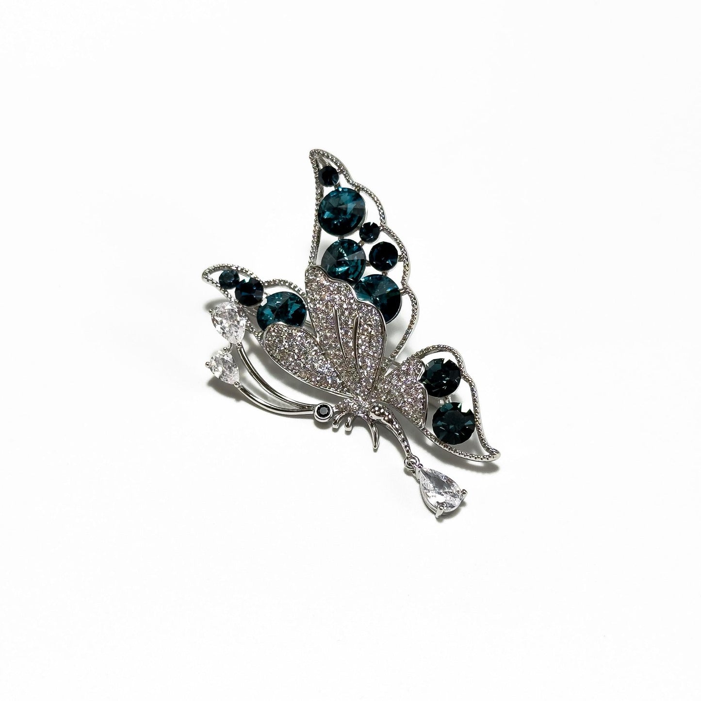 Blue Butterfly-Shaped Brooch