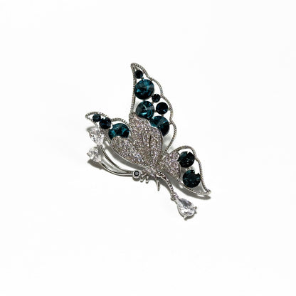 Blue Butterfly-Shaped Brooch