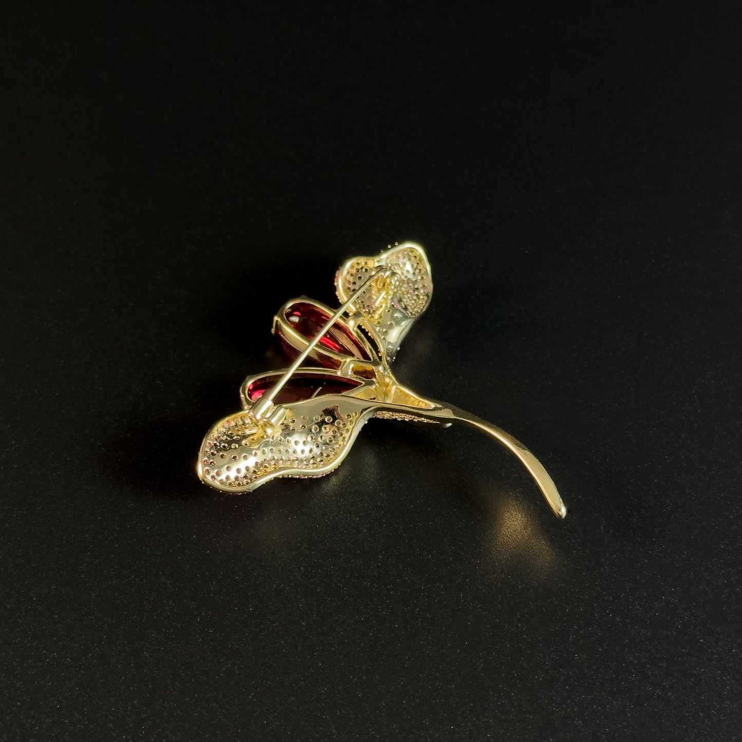 Green Zircon Flower Brooch