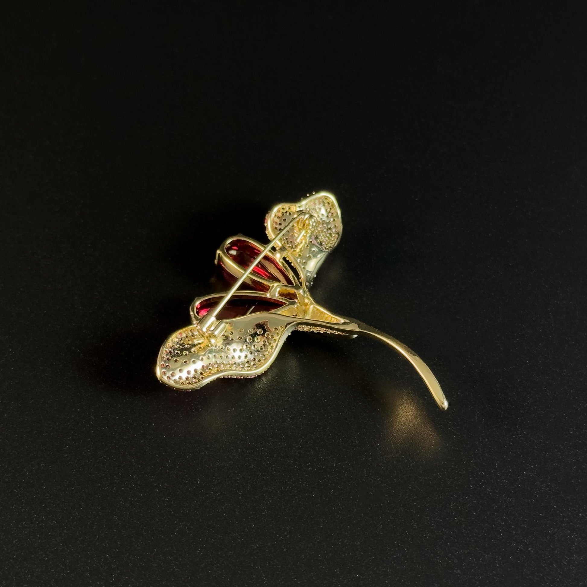 Green Zircon Flower Brooch