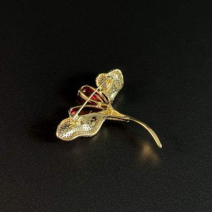 Green Zircon Flower Brooch
