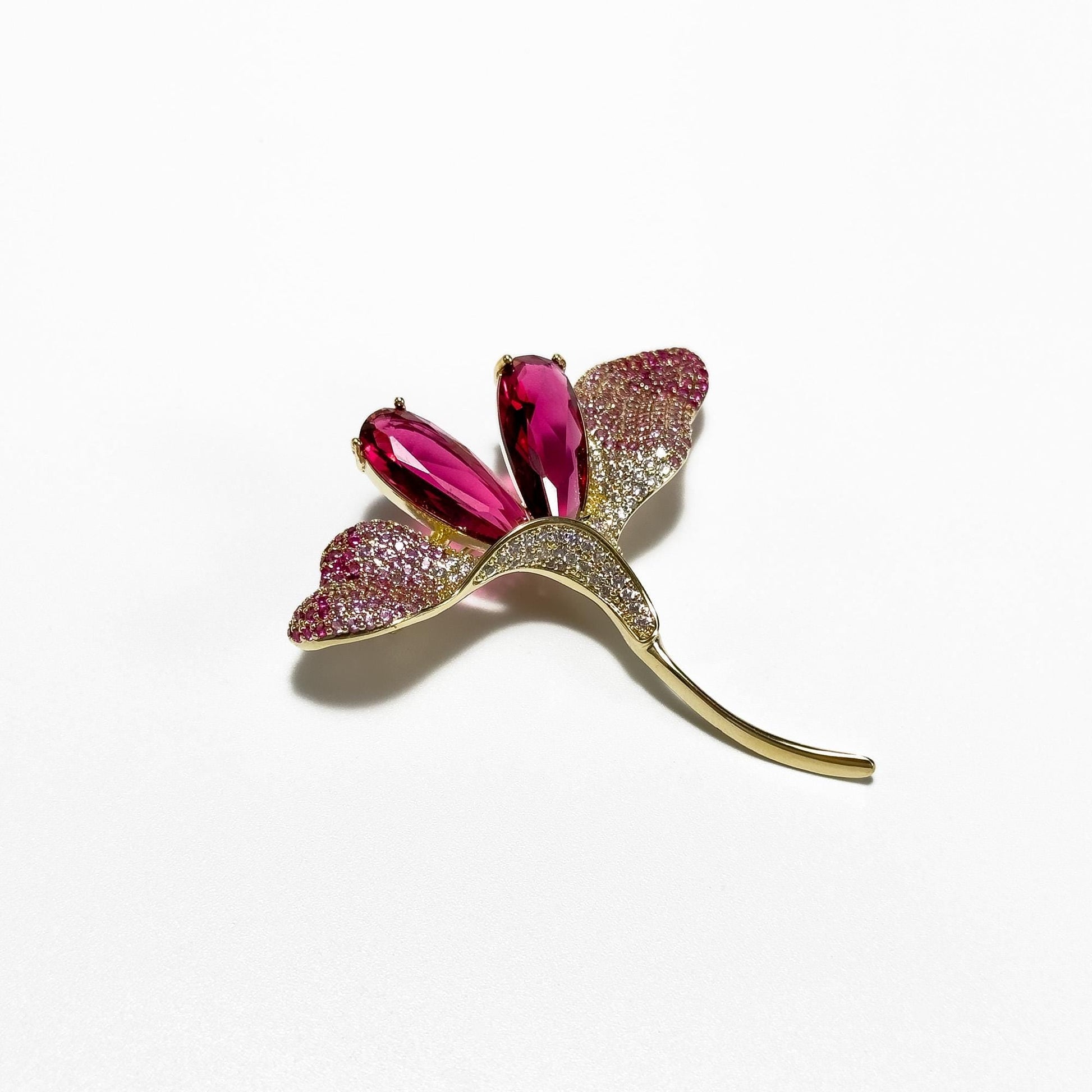 Pink Zircon Flower Brooch
