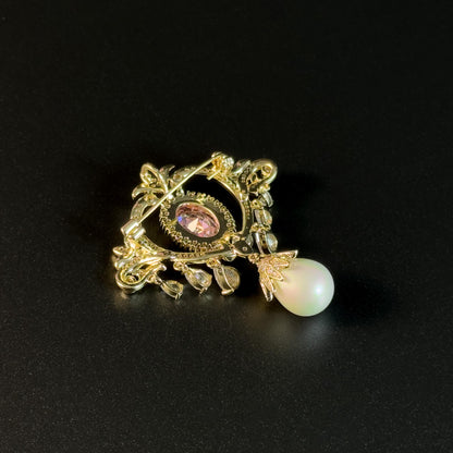 Vintage Court Style Pearl Pendant Brooch