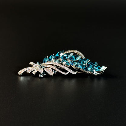 Blue Wheat Ear Brooch