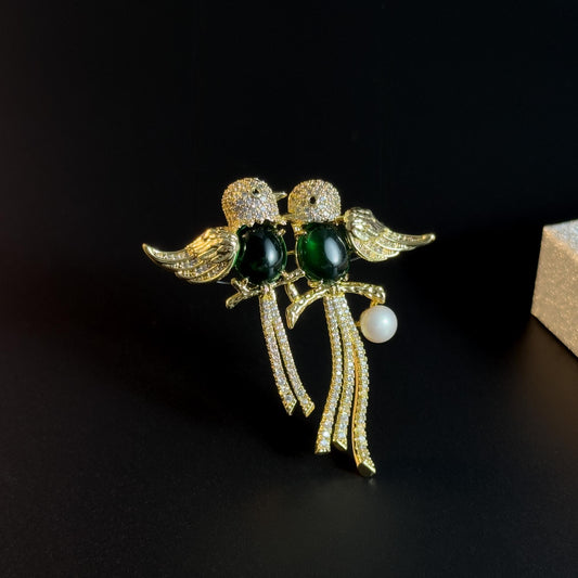 Double Bird Brooch