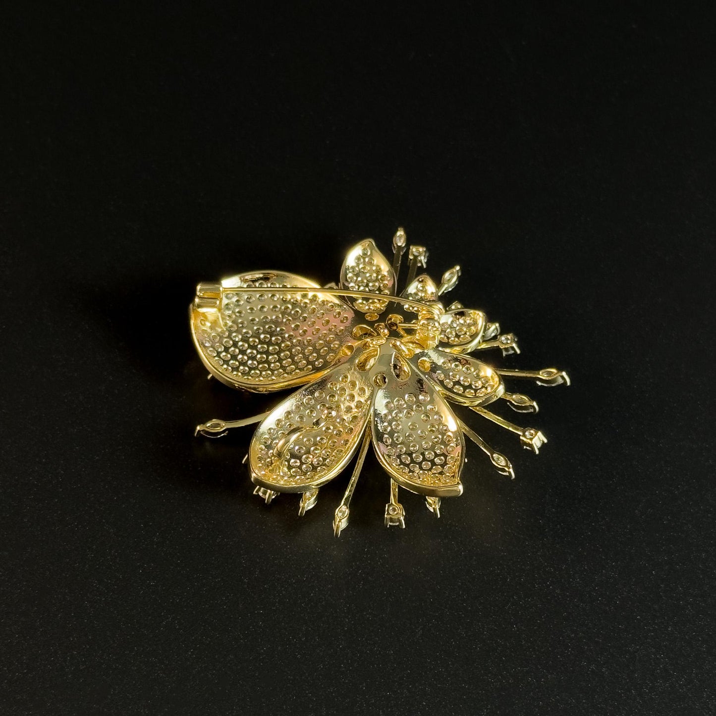 Gold Flower Brooch Pendant