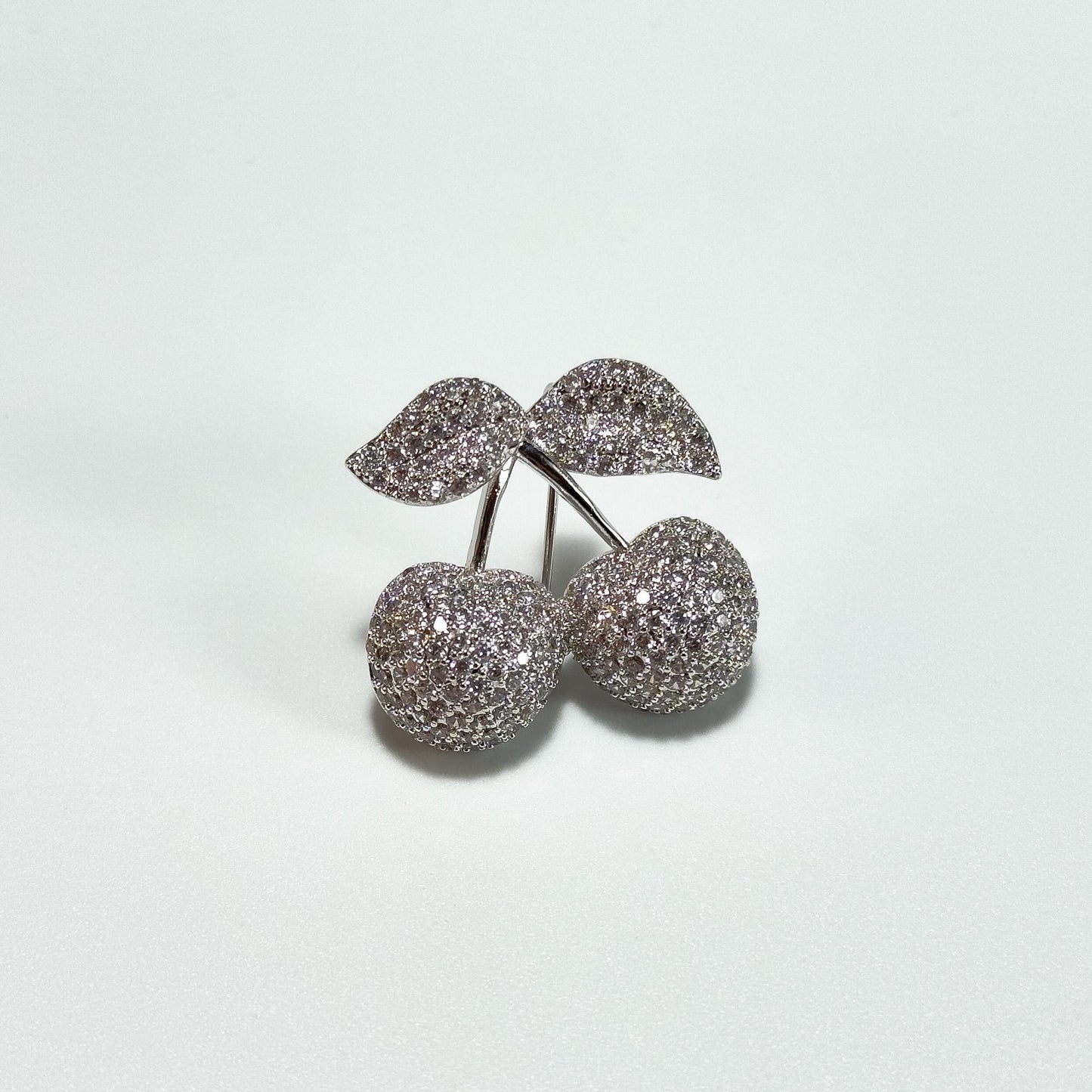 Silver Cherry Brooch