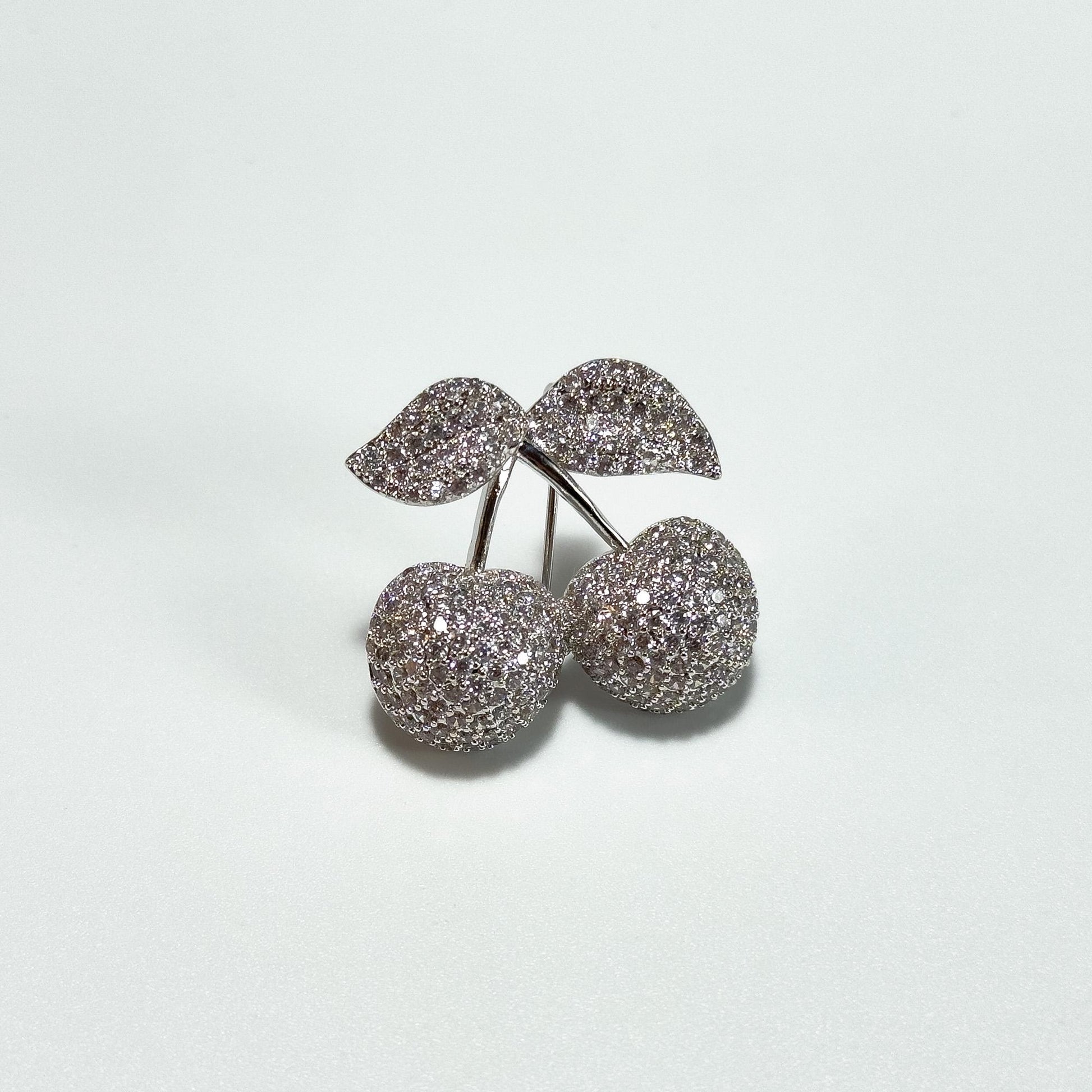 Silver Cherry Brooch