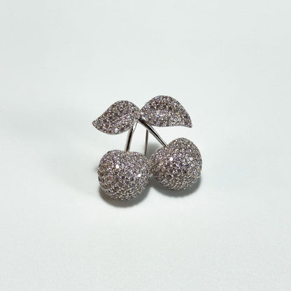 Silver Cherry Brooch