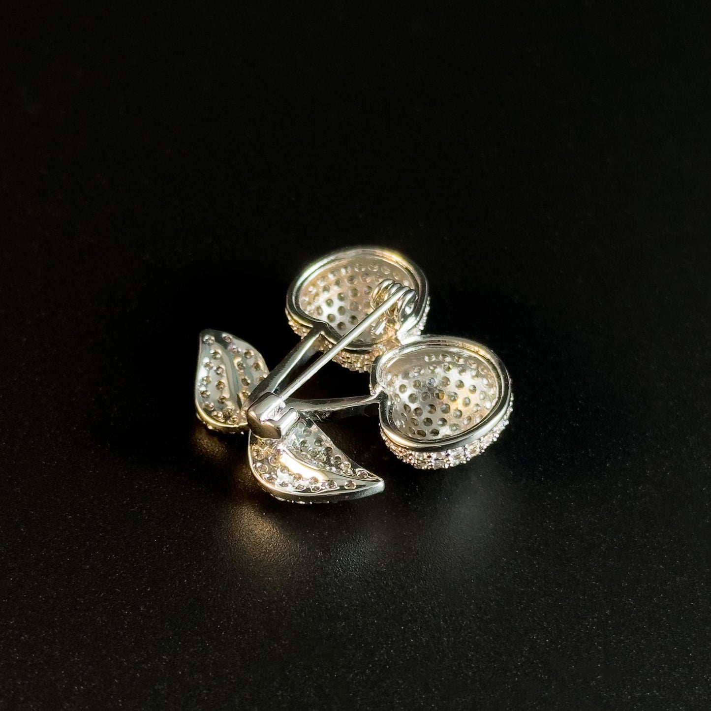 Silver Cherry Brooch