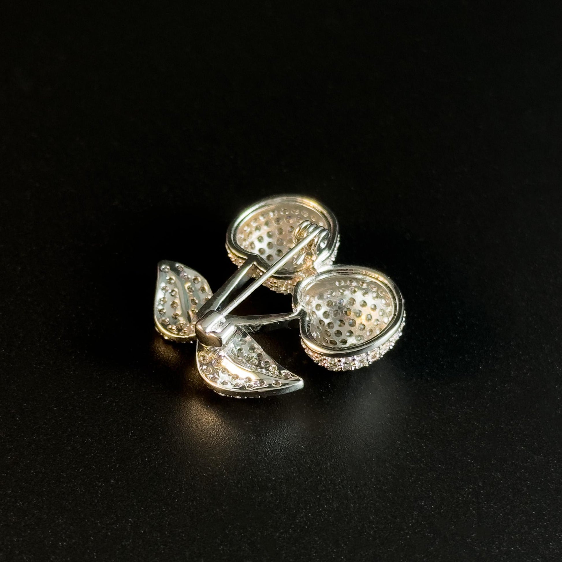 Silver Cherry Brooch