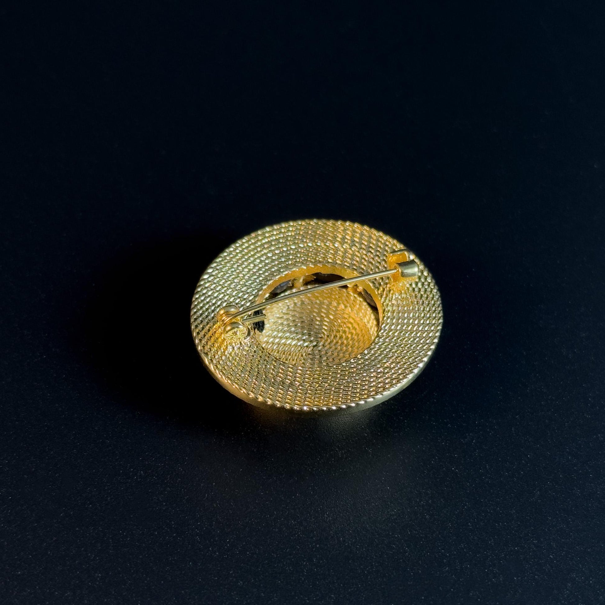 Gold Hat-Shaped Brooch