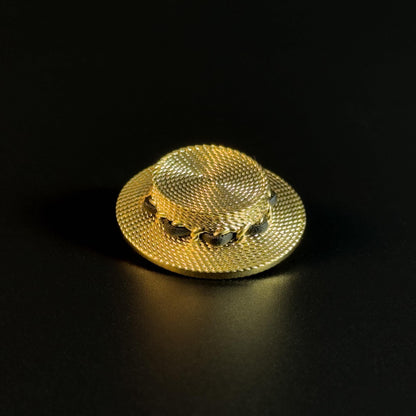 Gold Hat-Shaped Brooch