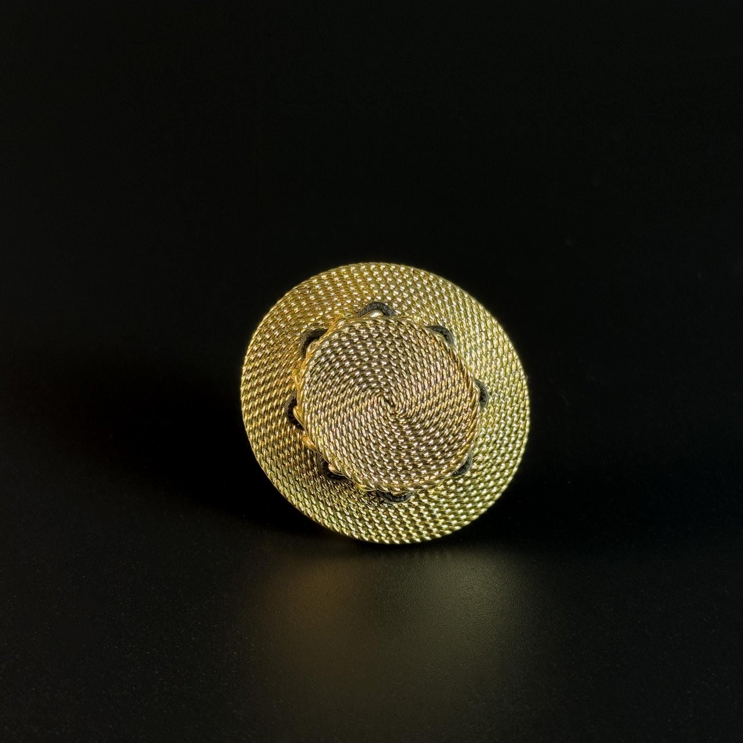 Gold Hat-Shaped Brooch