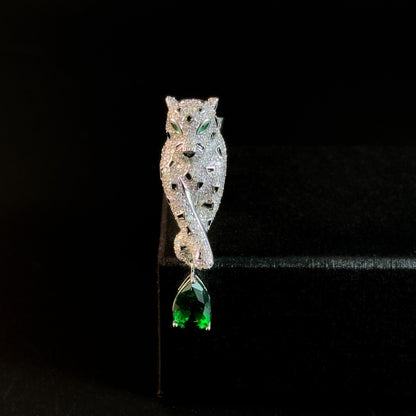 Silver Panther Brooch
