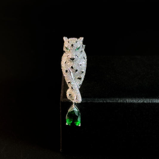 Silver Panther Brooch