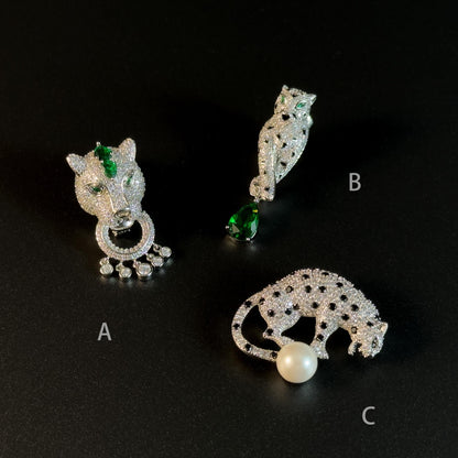 Silver Panther Brooch