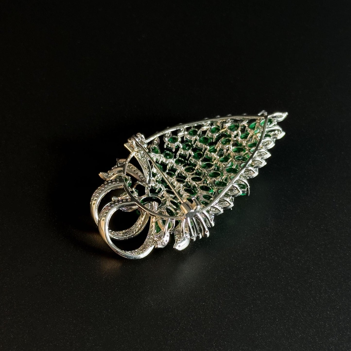 Dazzling Green Diamond Grape Brooch