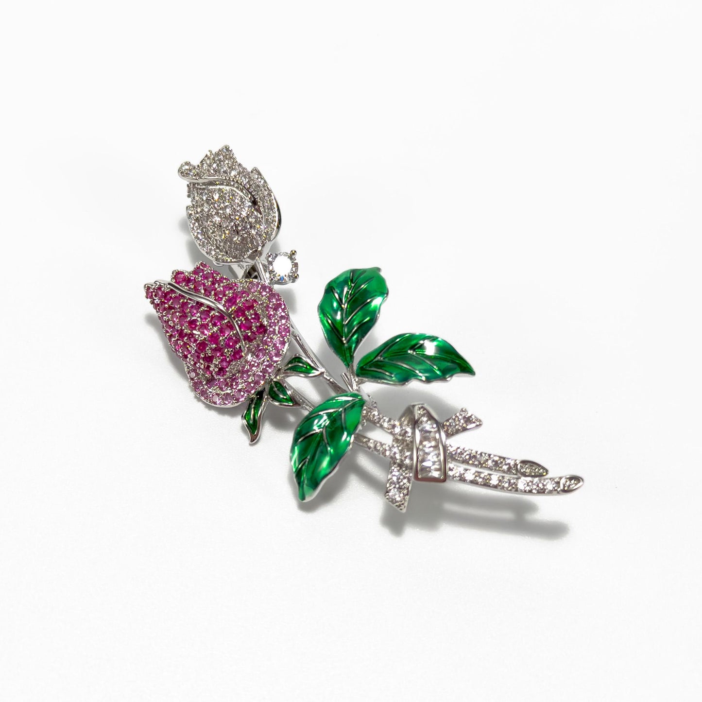 Elegant Two-Tone Rose Brooch