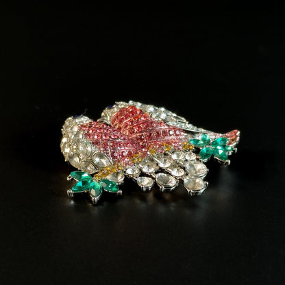 Pink Double Bird Brooch