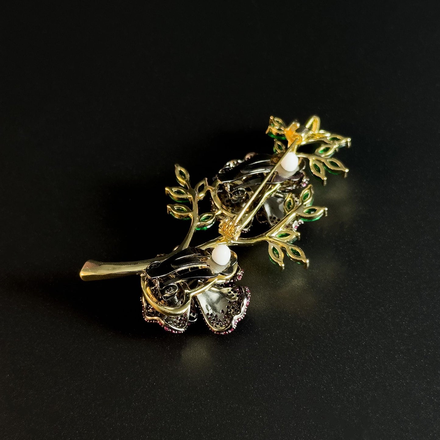 Floral Rhinestone Brooch