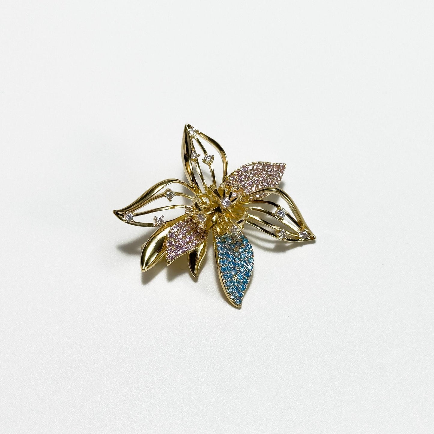 Rhinestone Flower Brooch
